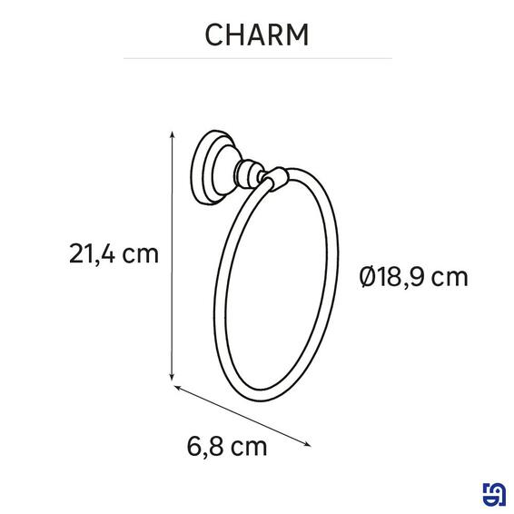 Sensea charm towel ring matt black