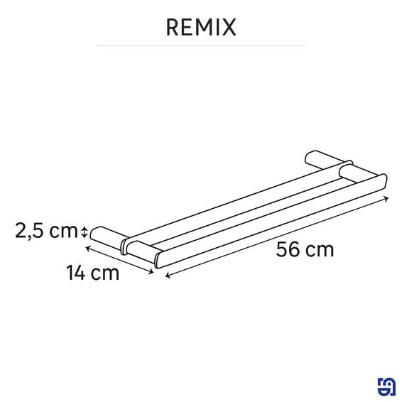 Sensea Remix Double Towel rail black satin 50cm