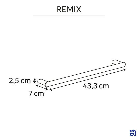 Sensea remix towel rail black satin 35cm