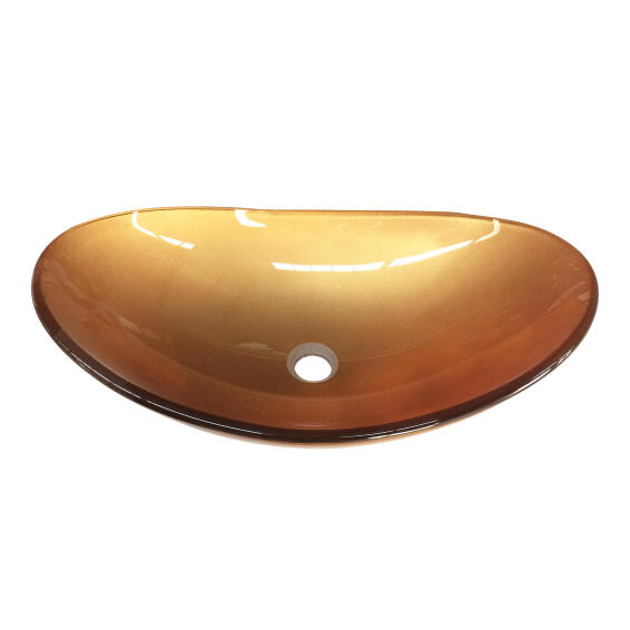 Counter basin oval glass gold 56X36.5X16CM