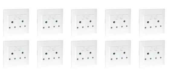 Lexman Double Socket 100x100 White 10 Pack