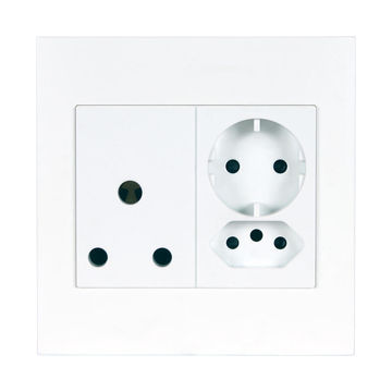 Lexman Un-Switched Socket 1 x 3-Pin, IEC & Schuko, White (100x100)