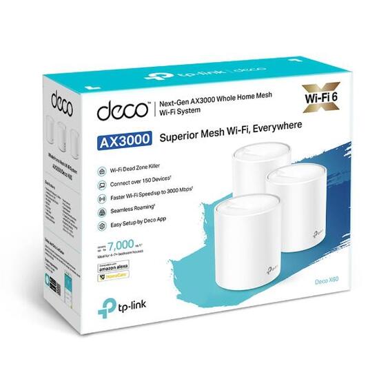 Tp link deco ax3000 3 pack  whole home mesh wifi 6 system tri band