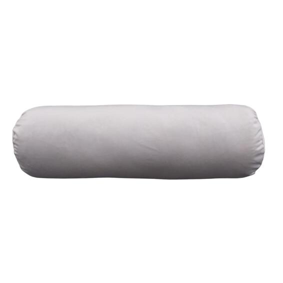 Velvet taupe cushion bolster 15x55cm
