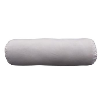 Velvet taupe cushion bolster 15x55cm