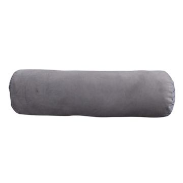Velvet rich grey cushion bolster 15x55cm 