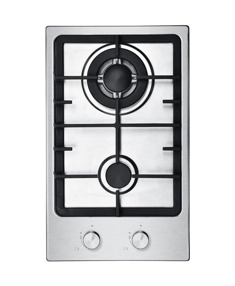 Luxe Stainless Steel 2Burner Gas Hob with Battery ignition 30cm