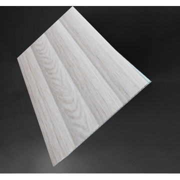 Curve grey woodgrain pvc ceiling 7.5mmx3900x250