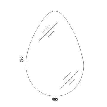 Frameless Teardrop Mirror W50cmxD0.4cmxH70cm
