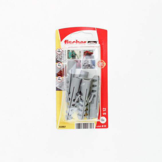 Screw plugs S 12 K nylon FISCHER 6 pack