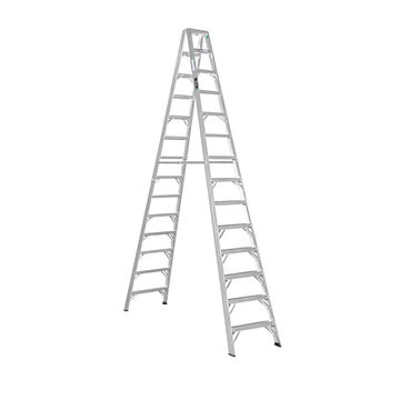 Ladder Aluminium A-Frame 14 Step Heavy Duty Double Sided