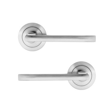 Door handles on plate thumbturn matt nickel finish agathe 165mm inspire