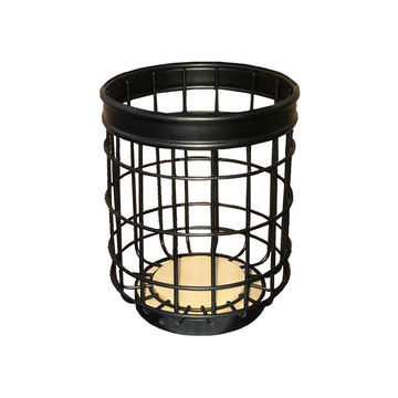 Regent wire and wood base utensil holder black 14cmx18cm