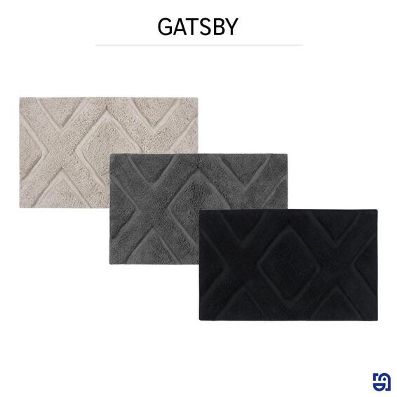 Sensea gatsby bathmat cotton black w50cmxl90cm