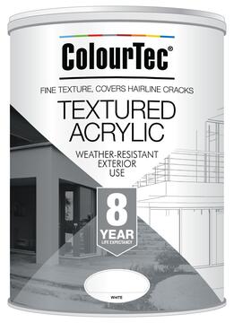 Colourtec exterior textured paint white 5ltr 