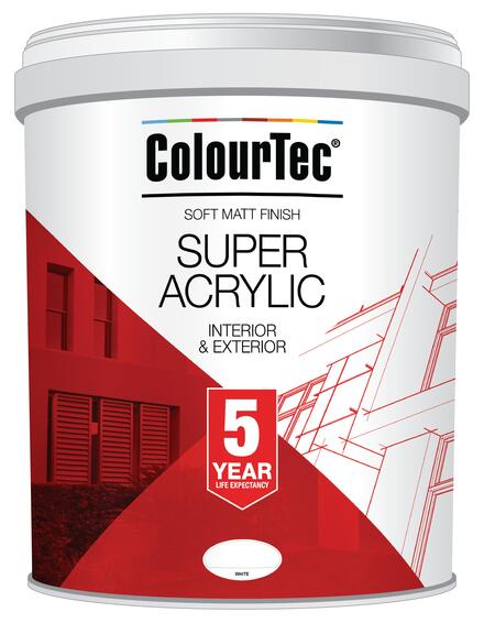 Colourtec universal super acrylic paint white 20ltr 