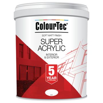Colourtec universal super acrylic paint white 20ltr 