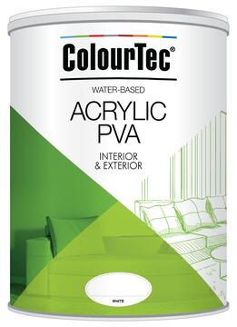 Colourtec Universal Acrylic PVA Paint White 5ltr 