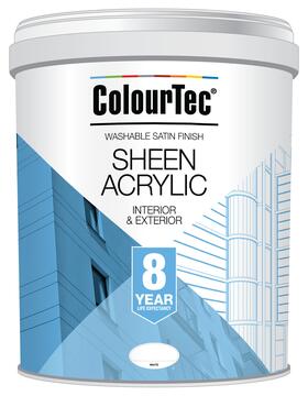 Colourtec Universal Sheen Acrylic Paint White 20ltr 