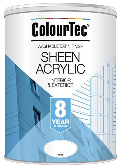 Colourtec universal sheen acrylic paint metro sun 5l