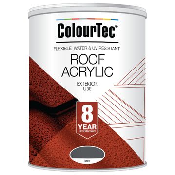 Colourtec exterior roof paint acrylic light grey 5l