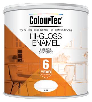 Colourtec universal gloss enamel paint light cream 1ltr 