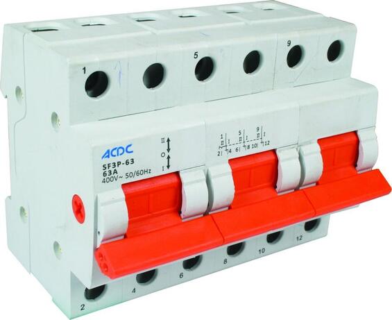 Changeover switch 3 pole din 125A