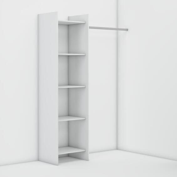 Wardrobe with 5 shelves and 1 rail w160xd40xh180cm