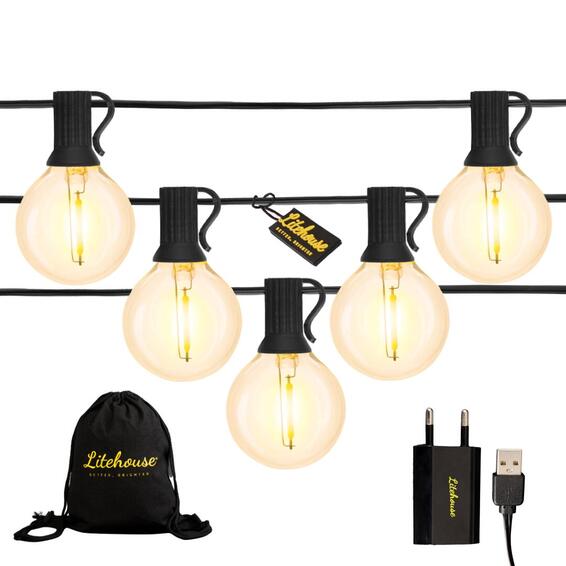 Litehouse Low Voltage Outdoor 25 Bulb String Lights - Classic LED Bulbs