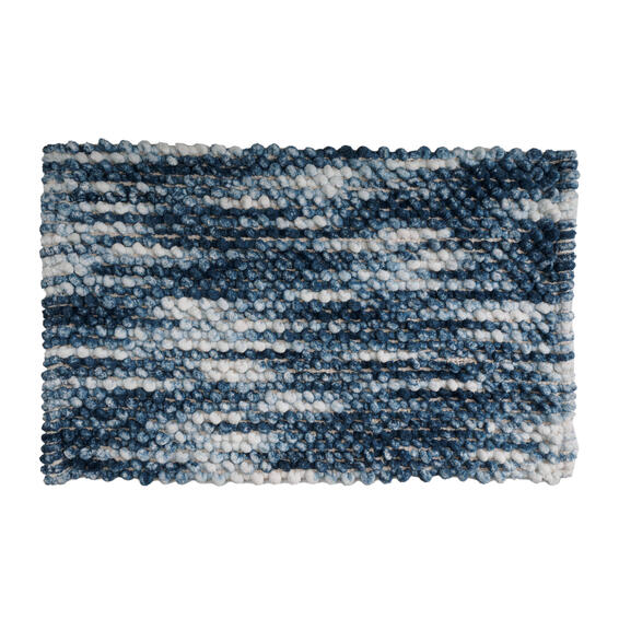 Bathmat Multi Pom Pom Navy Blue W50cmxH80cm