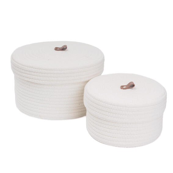 Storage baskets set of two cotton rope