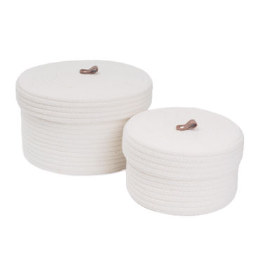 Storage baskets set of two cotton rope
