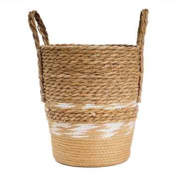Laundry basket natural and white