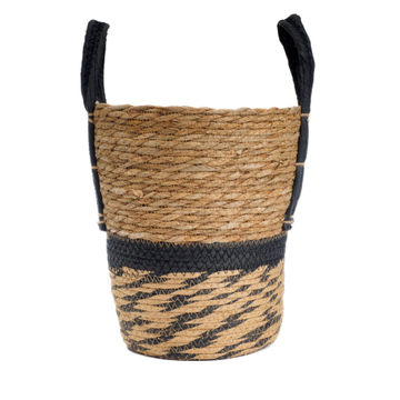 Laundry basket natural and black
