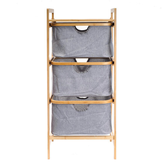 Three drawer storage unit bamboo