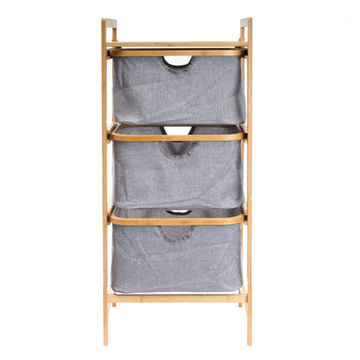 Three drawer storage unit bamboo