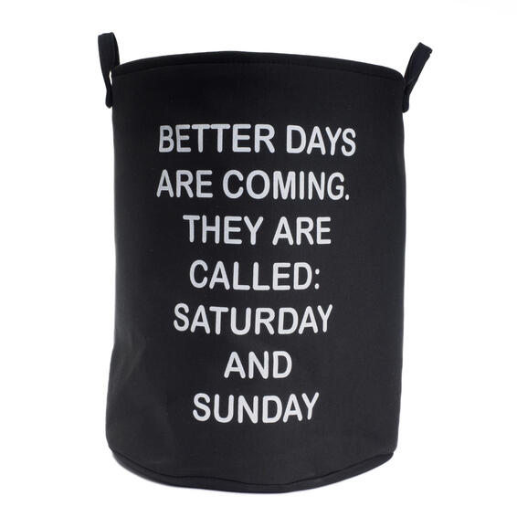 Laundry basket with drawstring black