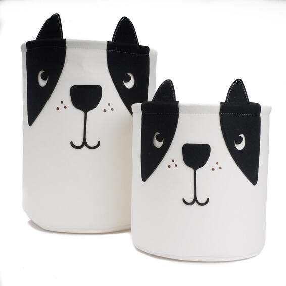 Laundry baskey set of 2 felt dog