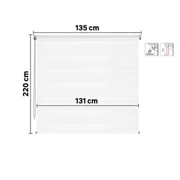Inspire roller blind nite&day varuna white 135/131x220cm