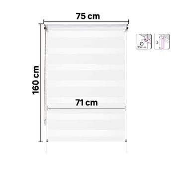 Inspire roller blind nite&day varuna white 75/71x160cm