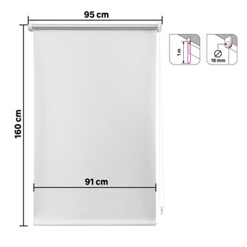 Roller blind black out jupiter white 95/91x160cm inspire