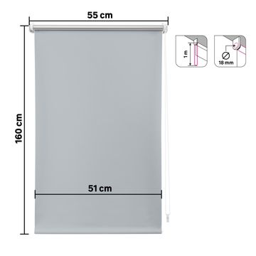 Roller blind black out jupiter granit 55/51x160cm inspire