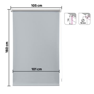 Roller blind black out jupiter granit 105/101x160cm inspire