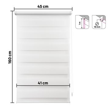 Roller blind night&day artemis white 45/41x160cm inspire