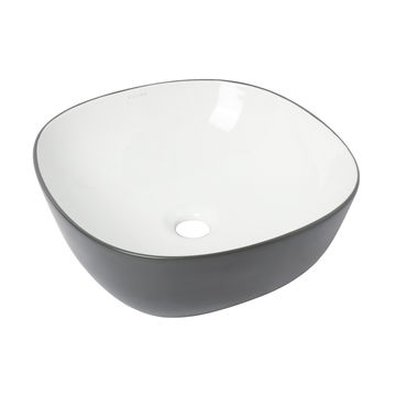 Bijiou Square Freestanding Basin Evoque Onyx Grey