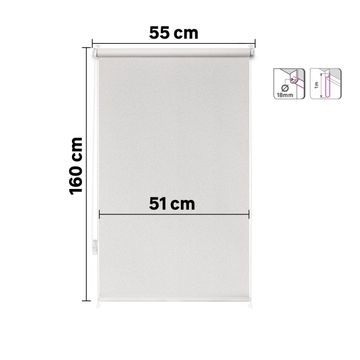 Roller blind filtering shiva white 55/51x160cm inspire