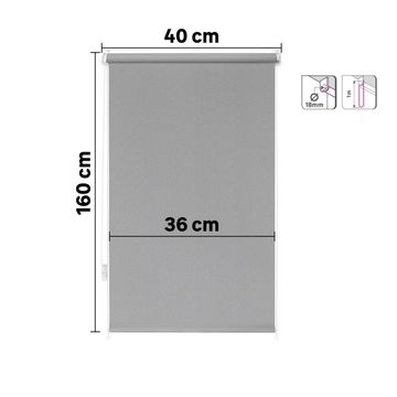 Inspire roller blind filtering shiva granit 40/36x160cm