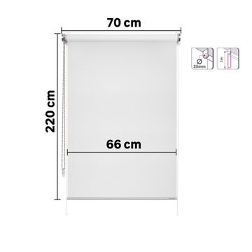 Inspire roller blind filter apollo white 70/66x220cm