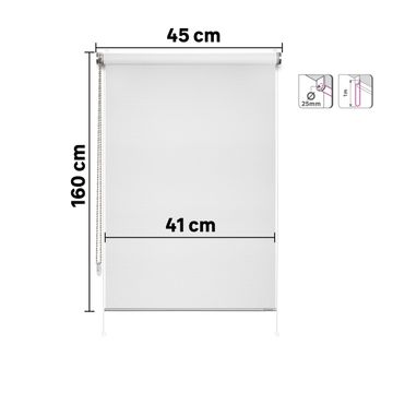 Inspire roller blind filter apollo white 45/41x160cm