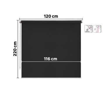 Inspire roller blind filter apollo paris 120/116x220cm
